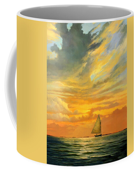 Tropical Coffee Mug featuring the painting Ten Thousand Islands by David Van Hulst
