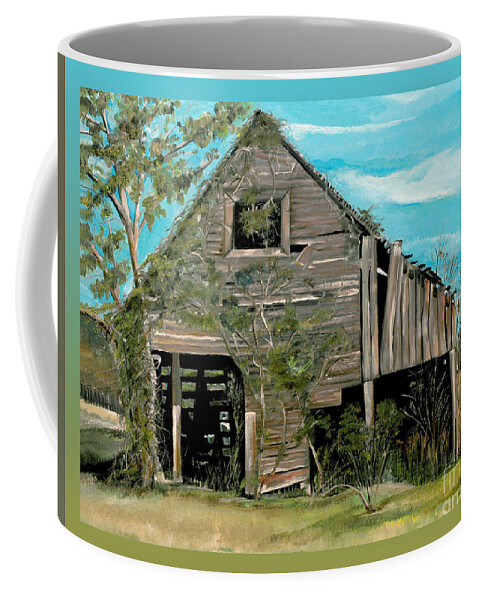 Tennessee Barn Coffee Mug featuring the painting Tennessee -Mooresburg - Gradient Border by Jan Dappen