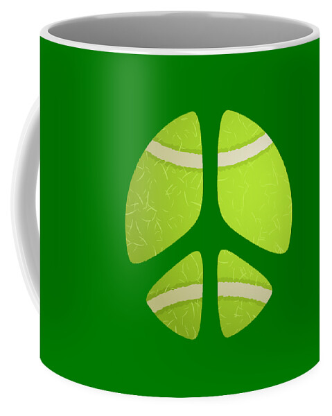 Peace Coffee Mug featuring the digital art Tennis Ball Peace Sign by David G Paul