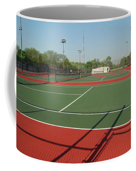 Tennis Coffee Mug featuring the digital art Tennis Courts by Ee Photography
