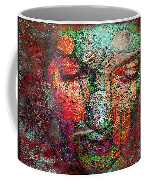 Digital Art Coffee Mug featuring the digital art Tenuous-the Masculine And The Feminine by Melissa D Johnston