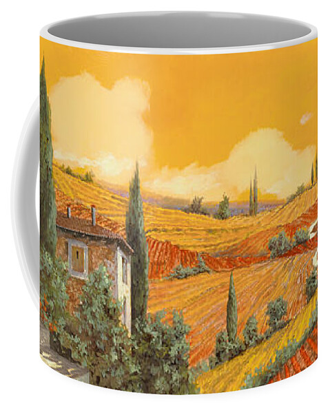 Tuscany Coffee Mug featuring the painting la terra di Siena by Guido Borelli