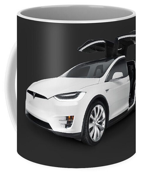 White Tesla Model S luxury electric car Coffee Mug by Maxim Images  Exquisite Prints - Pixels