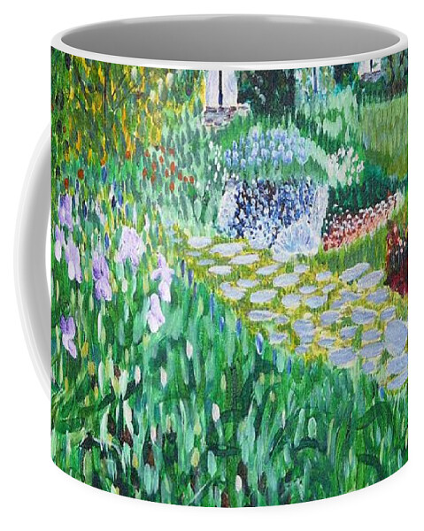 Landscape Coffee Mug featuring the painting Tete d'Or Park Lyon France by Valerie Ornstein
