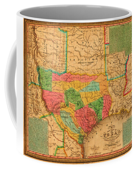 Texas Coffee Mug featuring the digital art Texas 1835 by J. H. Young by Texas Map Store