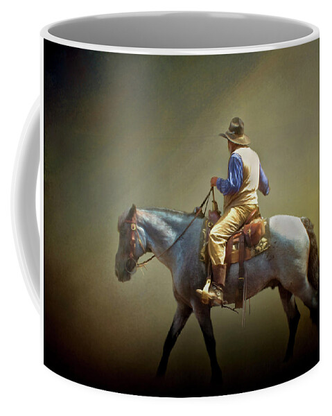 Americana Coffee Mug featuring the photograph Texas Cowboy and His Horse by David and Carol Kelly