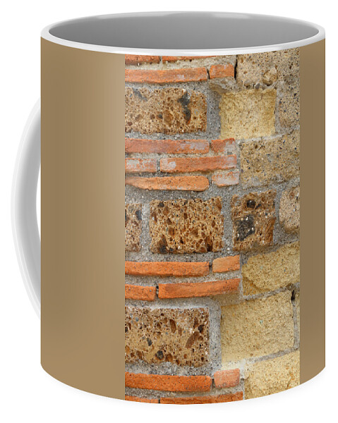 Stone Coffee Mug featuring the photograph Textural Antiquities Herculaneum Wall Seven by Laura Davis