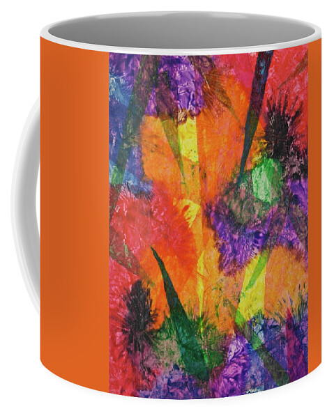 Colors Coffee Mug featuring the mixed media Texture Garden by Michele Myers