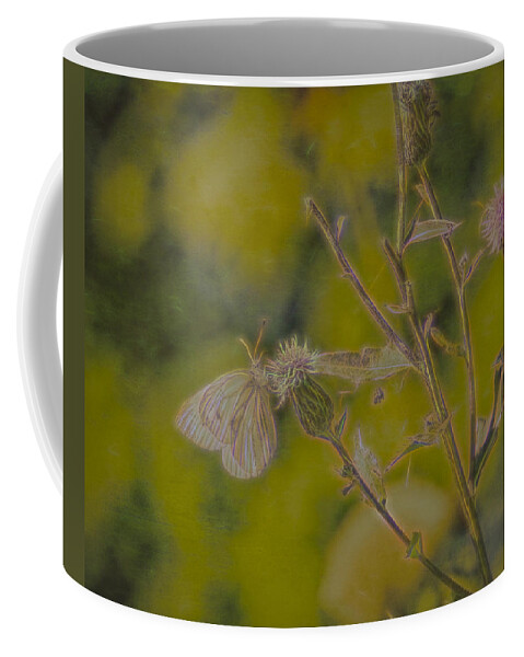 Artistic Coffee Mug featuring the photograph Textured butterfly 1  by Leif Sohlman