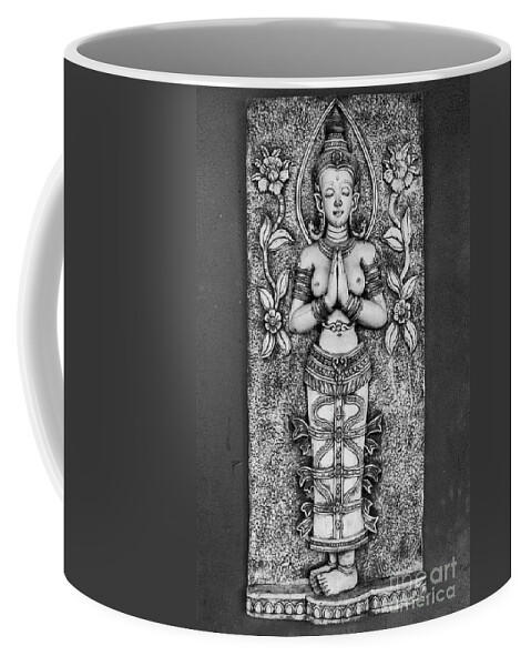 Statue Coffee Mug featuring the photograph Thai Carving of Naked Goddess by Antony McAulay