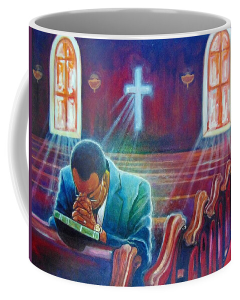 Religious Art Coffee Mug featuring the painting thank you GOD by Emery Franklin