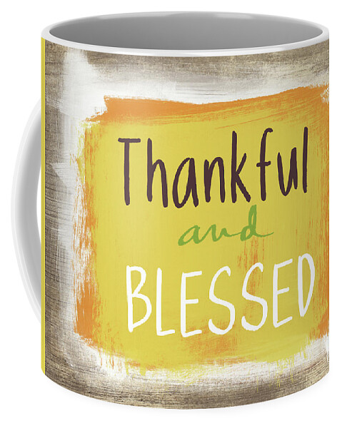 Fall Coffee Mug featuring the painting Thankful and Blessed- Art by Linda Woods by Linda Woods