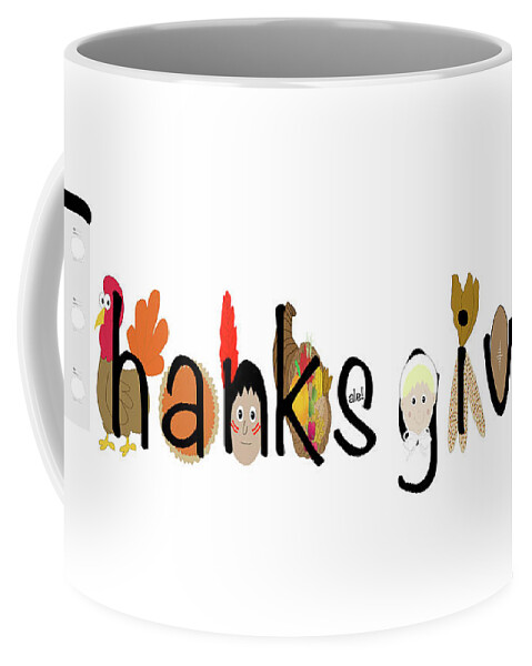 Illustration Coffee Mug featuring the photograph Thanksgiving illustration by Karen Foley