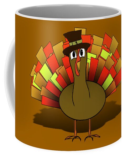 Turkey Coffee Mug featuring the digital art Thanksgiving Turkey Pilgrim by Gravityx9  Designs