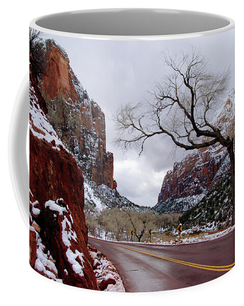 Zion Coffee Mug featuring the photograph That Tree in Zion by Daniel Woodrum