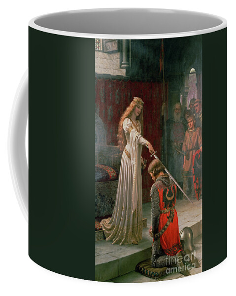 The Coffee Mug featuring the painting The Accolade by Edmund Blair Leighton