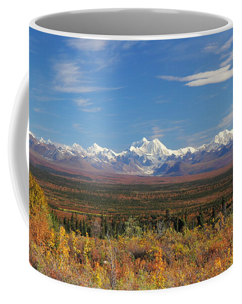 Alaska Coffee Mug featuring the photograph The Alaska Range From The Denali Highway by Steve Wolfe