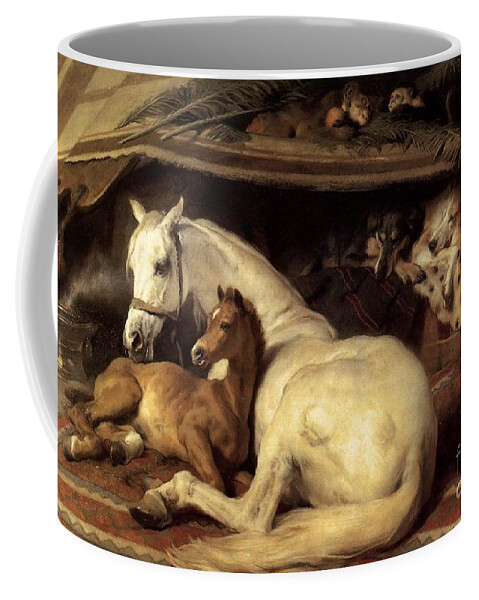 Sir Edwin Henry Landseer - The Arab Tent Coffee Mug featuring the painting The Arab Tent by MotionAge Designs