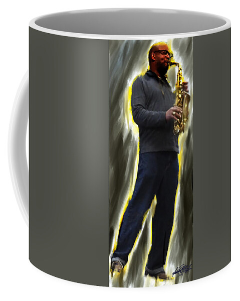 Jazz Coffee Mug featuring the photograph The Artist's Other by Leon deVose