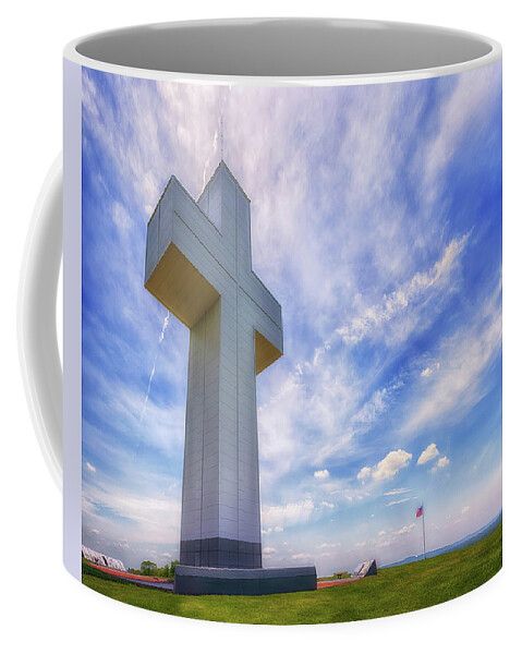 Bald Knob Cross Coffee Mug featuring the photograph The Bald Knob Cross by Susan Rissi Tregoning