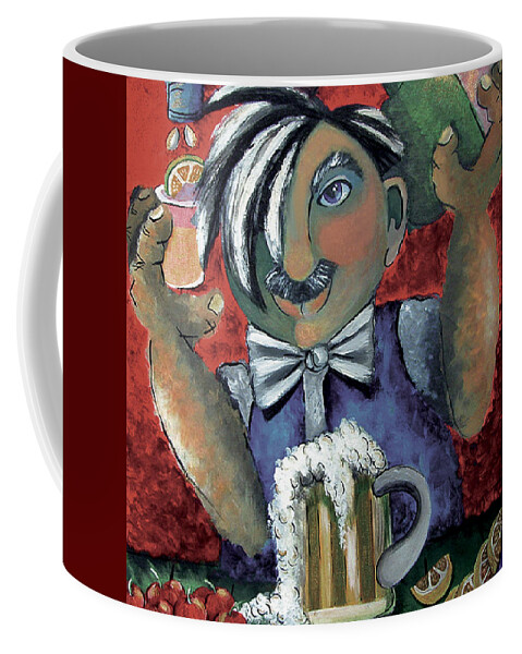 Bartender Coffee Mug featuring the painting The Bartender by Elizabeth Lisy Figueroa