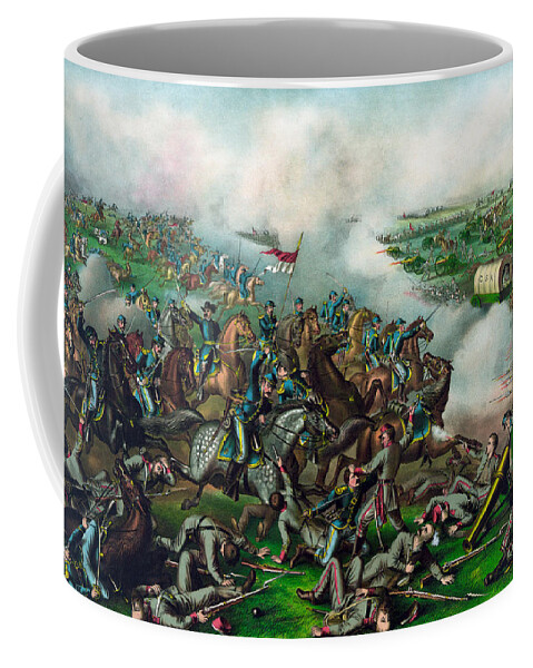 Civil War Coffee Mug featuring the painting The Battle of Five Forks by War Is Hell Store