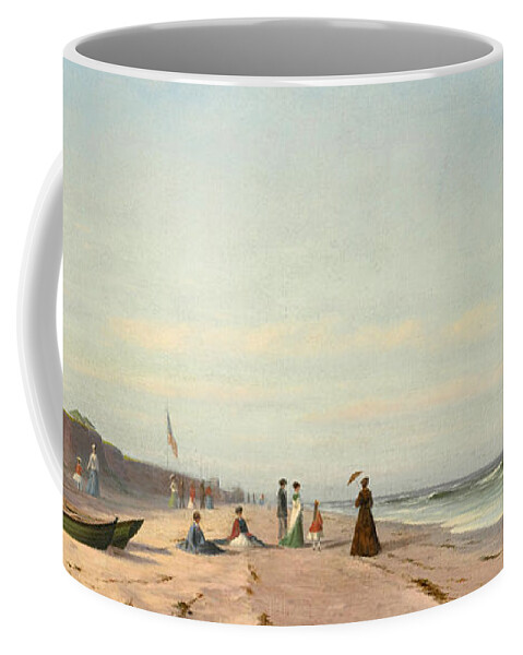 Francis Augustus Silva Coffee Mug featuring the painting The Beach at Long Branch New Jersey by Francis Augustus Silva