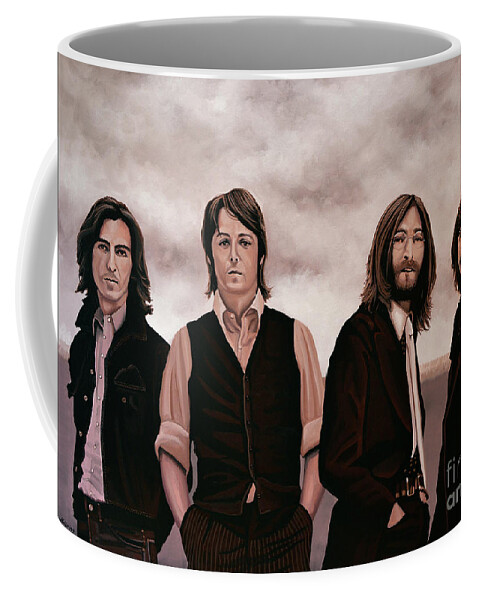 The Beatles Coffee Mug featuring the painting The Beatles 3 by Paul Meijering