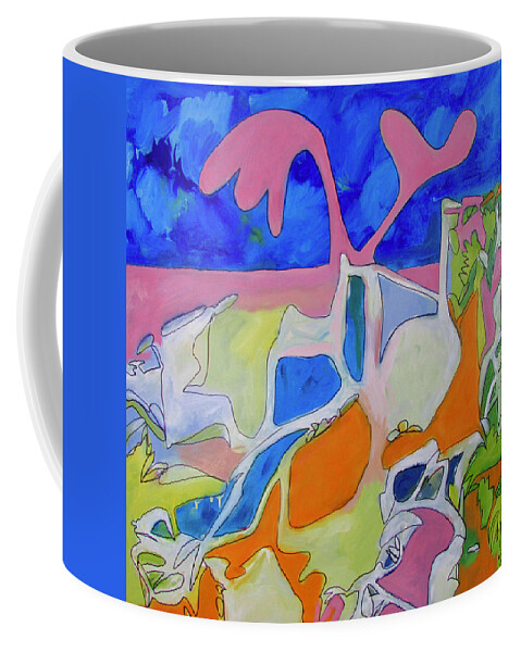 Abstract Coffee Mug featuring the painting The Big Night by Steven Miller