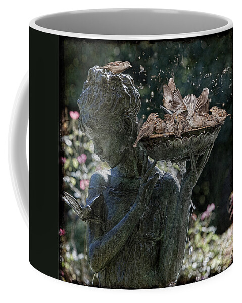 Bird Coffee Mug featuring the photograph The Bird Bath by Chris Lord