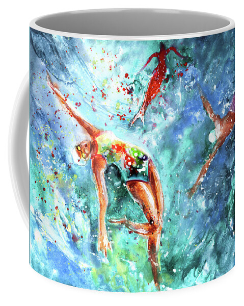 Sports Coffee Mug featuring the painting The Blood Of A Siren by Miki De Goodaboom