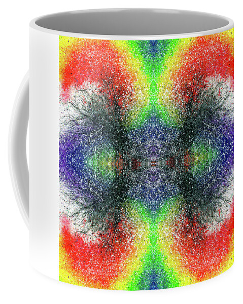 Abstract Coffee Mug featuring the mixed media The Blossoms Of The Chakras #1488 by Rainbow Artist Orlando L