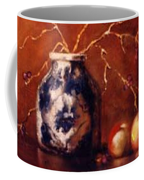  Coffee Mug featuring the painting The Blue and White Vase by Jordana Sands