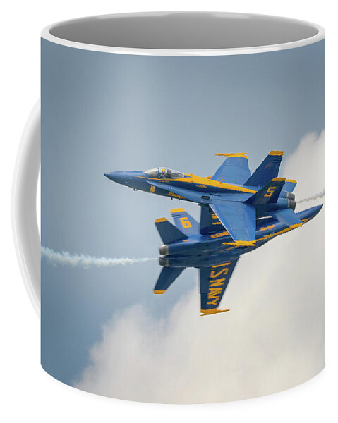 2017 New York Airshow Coffee Mug featuring the photograph The Blue Angels Close Pass by Brian Caldwell