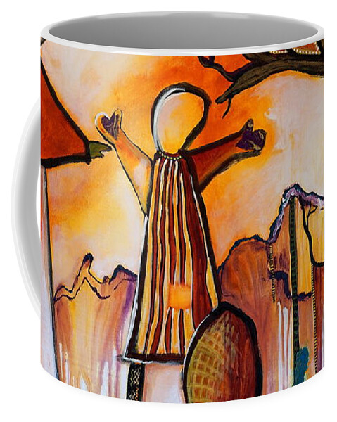 Hafiz Coffee Mug featuring the painting The Both of Us by Theresa Marie Johnson