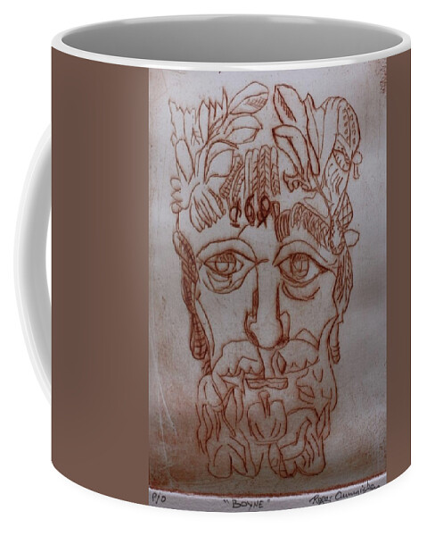 River Coffee Mug featuring the drawing The Boyne by Roger Cummiskey