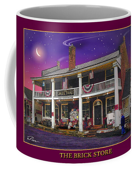 The Brick Store Coffee Mug featuring the digital art The Brick Store by Nancy Griswold