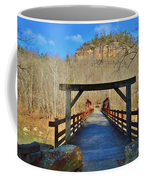Featured Coffee Mug featuring the photograph The Bridge to the Butte by Stacie Siemsen