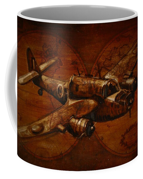 Plane Coffee Mug featuring the painting The Bristol Beaufort I by Jean Cormier