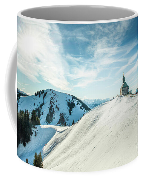 Wallberg Coffee Mug featuring the photograph The chapel in the alps by Hannes Cmarits