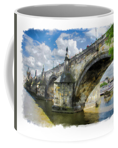Prague Coffee Mug featuring the photograph The Charles Bridge - Prague by Tom Cameron