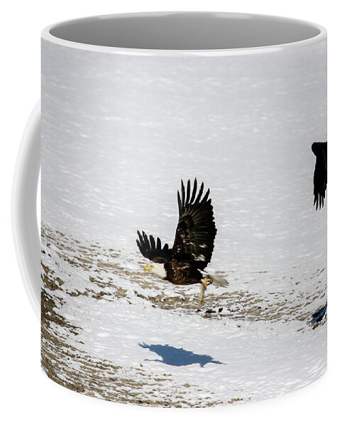 Raven Coffee Mug featuring the photograph The Chase is On by Gary Hall