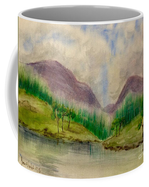 Isle Of Skye Coffee Mug featuring the painting The Coast of Skye by Joan-Violet Stretch