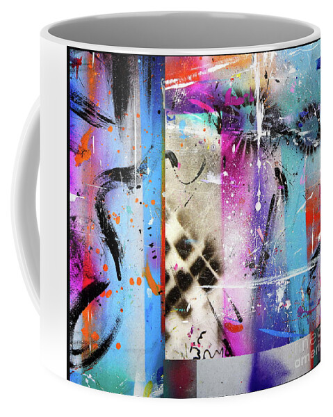 New Series Coffee Mug featuring the painting The Collage by Priscilla Batzell Expressionist Art Studio Gallery