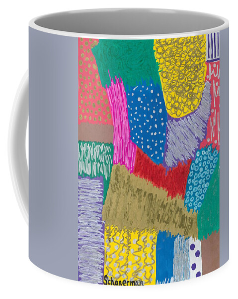 Original Painting Coffee Mug featuring the painting Dimensionality And Movement by Susan Schanerman