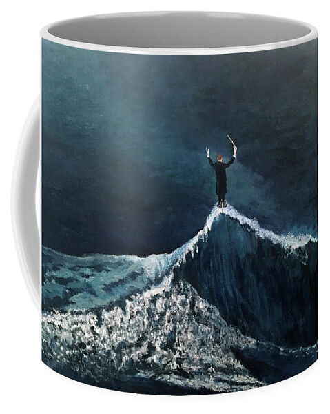 Surrealism Coffee Mug featuring the painting The Conductor by Thomas Blood