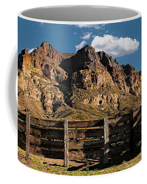 Arizona Coffee Mug featuring the photograph The Corral at Picketpost by Hans Brakob