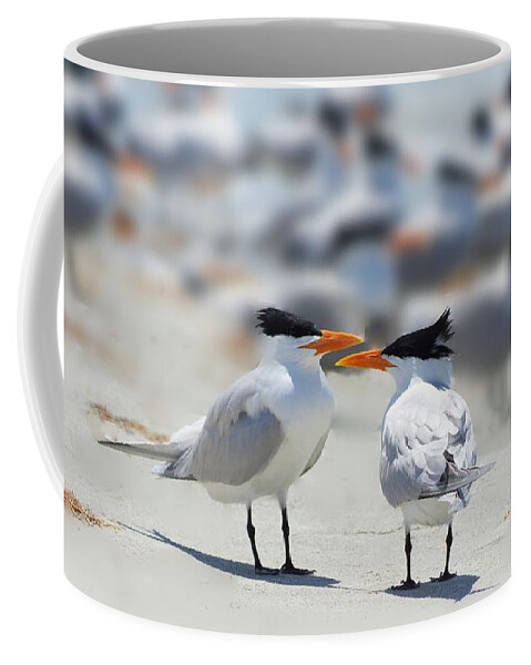 Royal Tern Coffee Mug featuring the photograph The Couple by Stoney Lawrentz