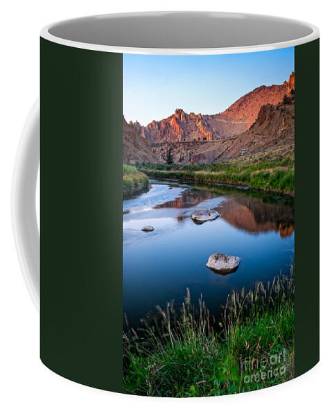 Smith Rock State Park Coffee Mug featuring the photograph The Crooked River Runs Through Smith Rock State Park by Bryan Mullennix