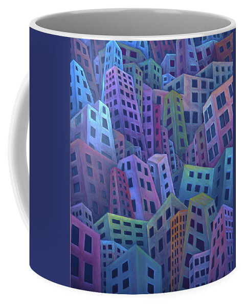 City Life Coffee Mug featuring the painting The Crowded City by Rod Whyte